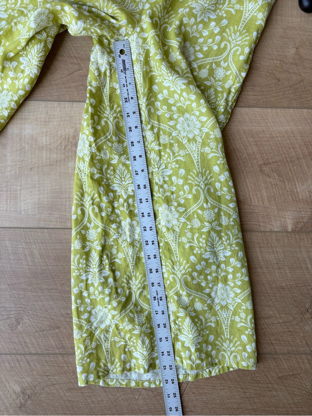 Joie 100% Linen Flat Front Wide Leg Floral Boho Cropped Pants. Size medium - Picture 8 of 12